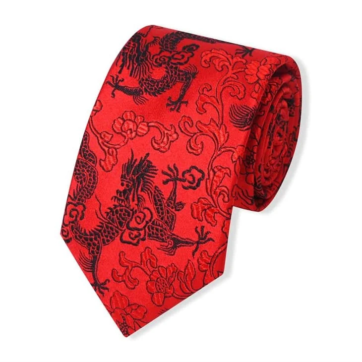 YiLi Chinese Dragon Ties - Silk Jacquard, Customizable For Bulk