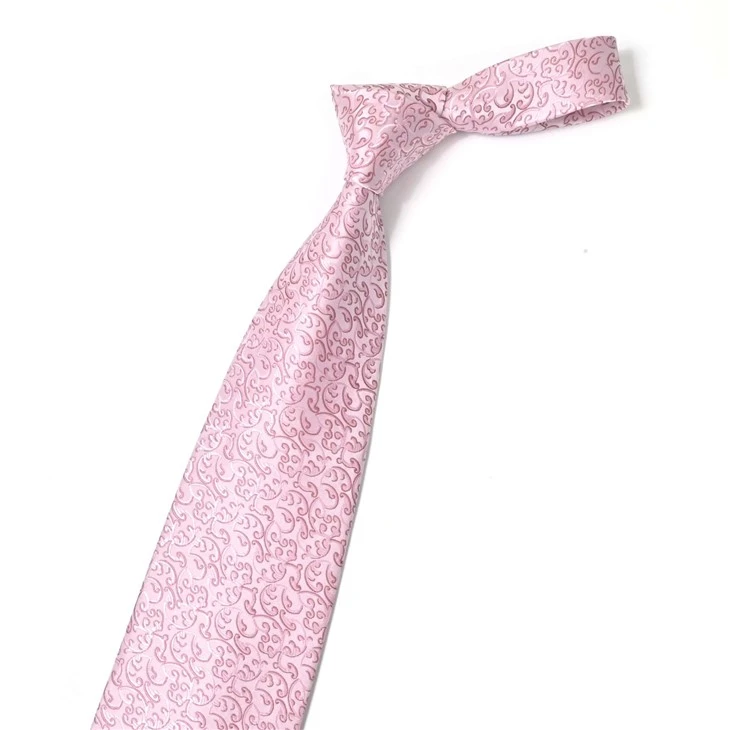 YiLi Customizable Vintage Floral Jacquard Men's Pink Necktie